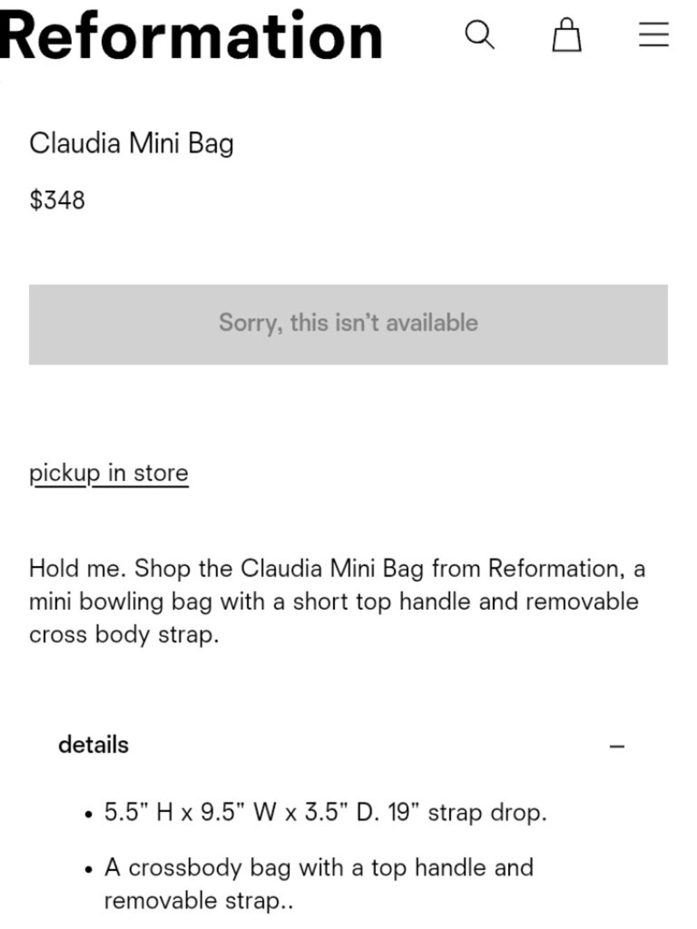 Reformation Claudia mini bag - Picture 9 of 10
